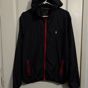 Polo by Ralph Lauren Black Red Windbreaker Jacket
